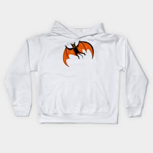 Black and Orange Halloween Bat Kids Hoodie